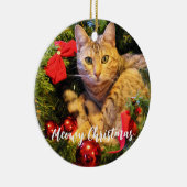 Meowy kerstkat keramisch ornament (Rechts)