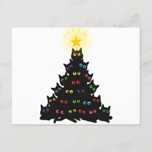 Meowy Kerstkat kerstboom Briefkaart