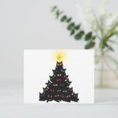 Meowy Kerstkat kerstboom Briefkaart (Staand voorkant)