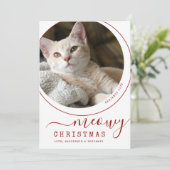 Meowy Kerstkat Kitten Foto White (Staand voorkant)