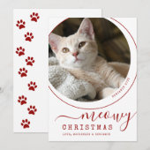 Meowy Kerstkat Kitten Foto White (Voorkant / Achterkant)