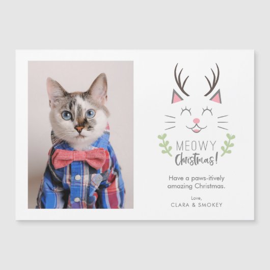 Meowy kerstkat met kerstcadeau van Antlers (Voorkant)