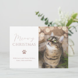 Meowy kerstkat met kerstmis feestdagenkaart