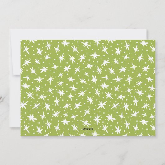 Meowy kerstKat Moderne kerstfoto Groen Feestdagenkaart (Achterkant)