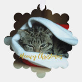 Meowy kerstkat ornament kaart (Voorkant)