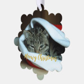 Meowy kerstkat ornament kaart (Links)