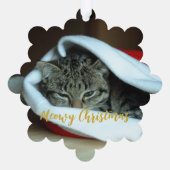Meowy kerstkat ornament kaart (Achterkant)