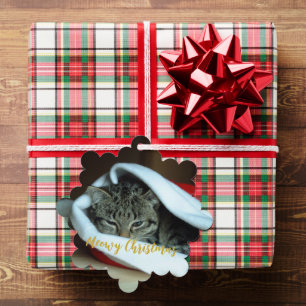 Meowy kerstkat ornament kaart