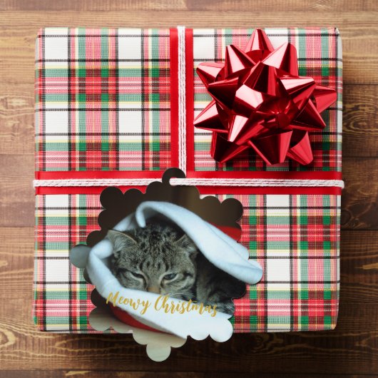 Meowy kerstkat ornament kaart (Insitu (Geschenk))