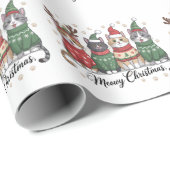 Meowy Kerstkat Schattigee Katten met Sinterklaas P Cadeaupapier (Rol Hoek)