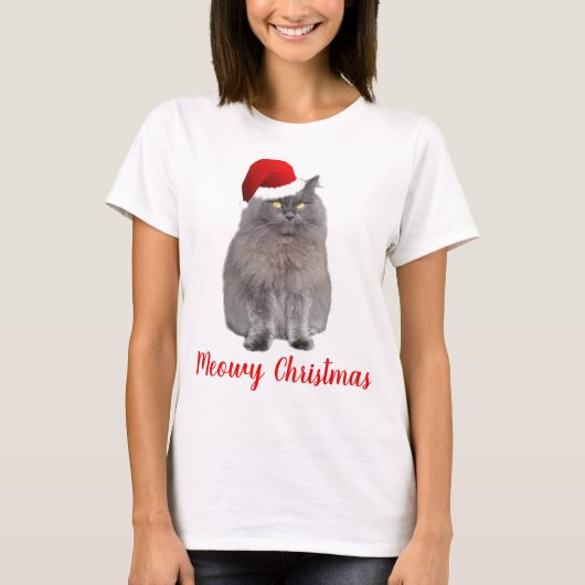 Meowy kerstKat T-shirt (Voorkant)