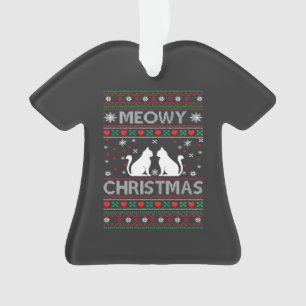 Meowy kerstkat Ugly Sweater T-Shirt Ornament