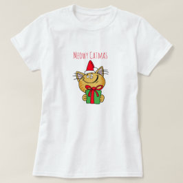 Meowy kerstkat Women's Basic T-Shirt