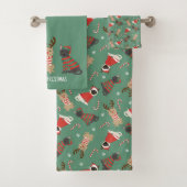 Meowy kerstkatten bad handdoek (Insitu)