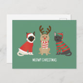 Meowy kerstkatten briefkaart (Voorkant / Achterkant)