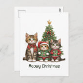 Meowy kerstkatten briefkaart (Voorkant / Achterkant)