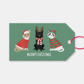 Meowy kerstkatten cadeaulabel (Voorkant (Horizontaal))