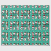 Meowy kerstkatten cadeaupapier (Vlak)