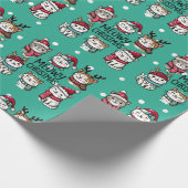Meowy kerstkatten cadeaupapier (Hoek)