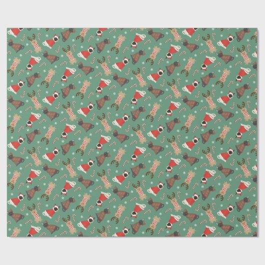 Meowy kerstkatten cadeaupapier (Vlak)