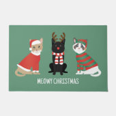 Meowy kerstkatten deurmat (Voorkant)