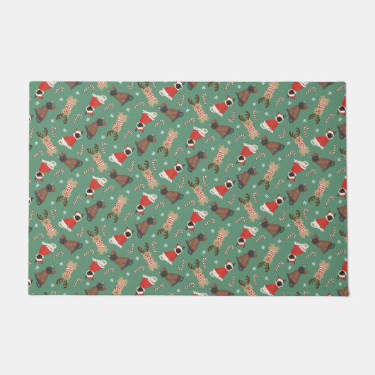 Meowy kerstkatten deurmat (Voorkant)