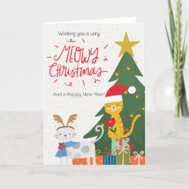 Meowy kerstkatten feestdagen kaart