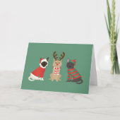 Meowy kerstkatten feestdagen kaart (Voorkant)