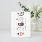 Meowy kerstkatten feestdagenkaart (Staand voorkant)