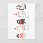 Meowy kerstkatten feestdagenkaart (Voorkant)