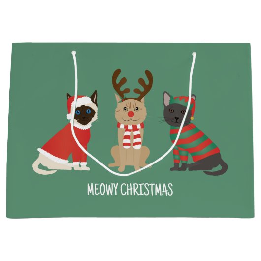 Meowy kerstkatten groot cadeauzakje (Voorkant)