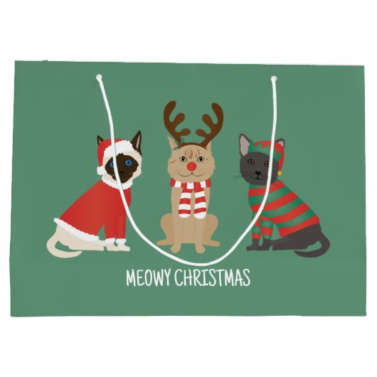 Meowy kerstkatten groot cadeauzakje (Achterkant)