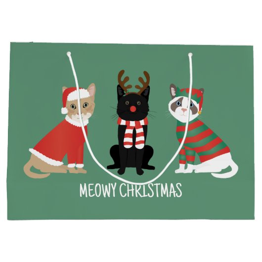 Meowy kerstkatten groot cadeauzakje (Achterkant)