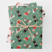 Meowy kerstkatten inpakpapier vel (In situ)