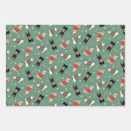 Meowy kerstkatten inpakpapier vel (Voorkant)