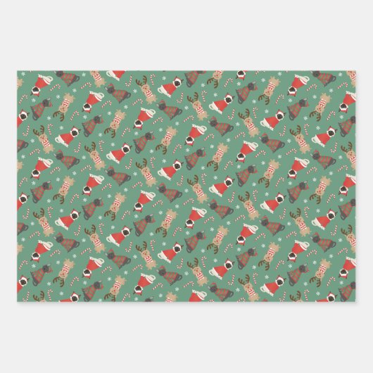 Meowy kerstkatten inpakpapier vel (Voorkant 3)