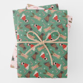 Meowy kerstkatten inpakpapier vel (In situ)