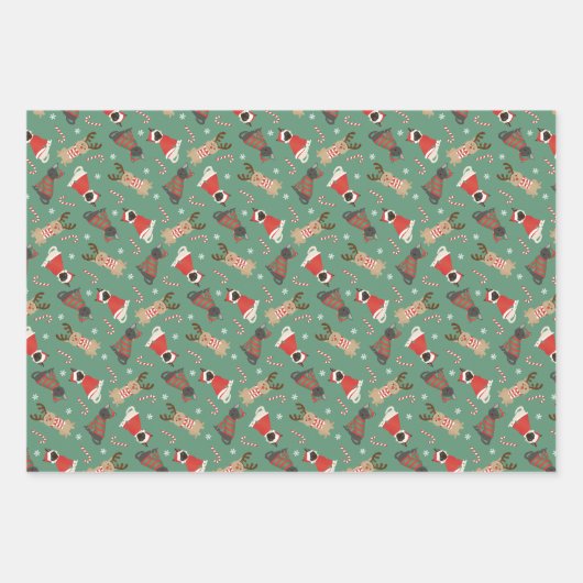 Meowy kerstkatten inpakpapier vel (Voorkant)