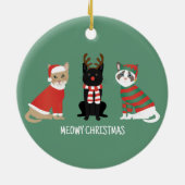 Meowy kerstkatten keramisch ornament (Achterkant)