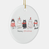 Meowy kerstkatten keramisch ornament (Rechts)