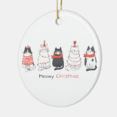 Meowy kerstkatten keramisch ornament (Links)