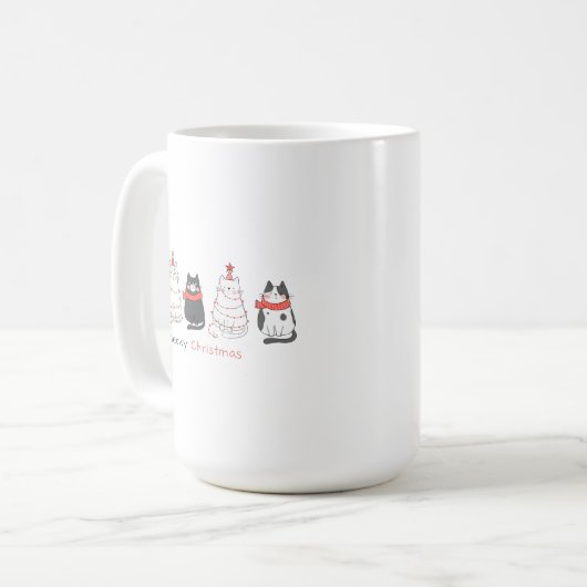 Meowy kerstkatten koffiemok (Voorkant links)