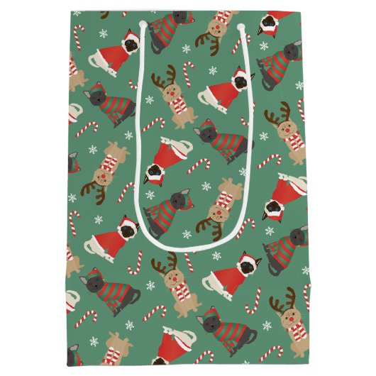 Meowy kerstkatten medium cadeauzakje (Achterkant)