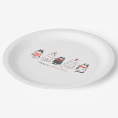 Meowy kerstkatten papieren bordje (Gekanteld)