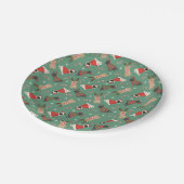 Meowy kerstkatten papieren bordje (Gekanteld)