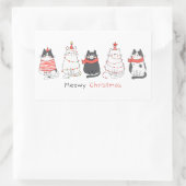 Meowy kerstkatten rechthoekige sticker (Tas)