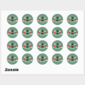 Meowy kerstkatten ronde sticker (Vel)
