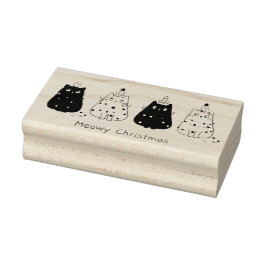 Meowy kerstkatten rubberstempel