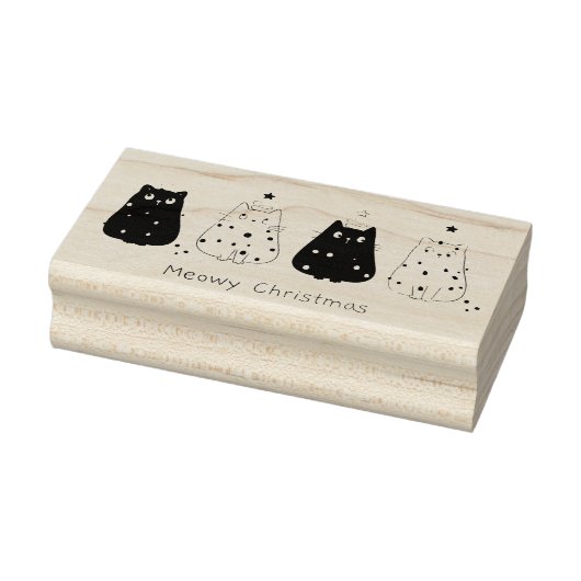 Meowy kerstkatten rubberstempel (Stempel)