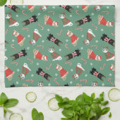 Meowy kerstkatten theedoek (Gevouwen)